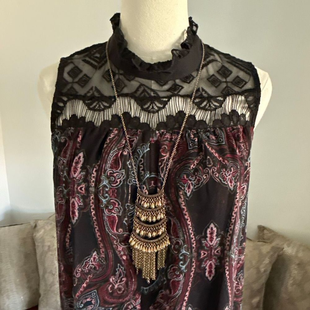 Womens Boho Short Formal Romper Paisley Lace Cocktail Size M by BCBG Generation - Picture 6 of 16
